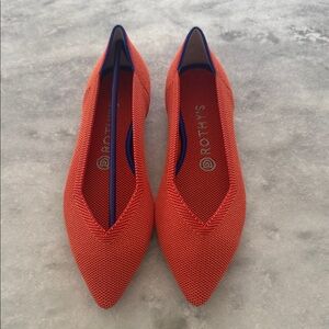 Rothy's Women's Orange Flats with Blue Accents